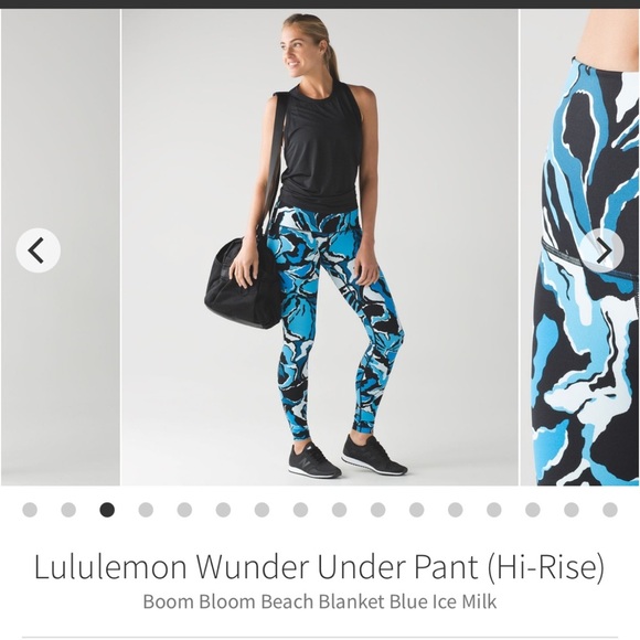 lululemon athletica Pants - Lululemon Wunder Under Pant (Hi-Rise) Boom Bloom Beach Blanket Blue Ice Milk